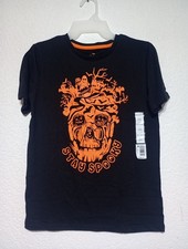 Youth Halloween Short Sleeve Tee Stay Spooky Size XS 5 Color Black/Orange