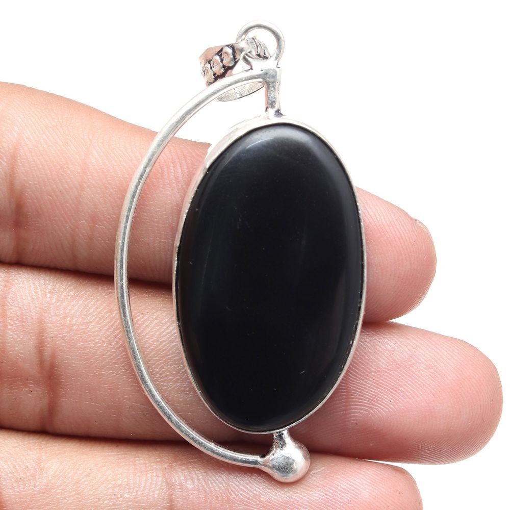 Black Spinal Gemstone Handmade Necklace for Women 2.25 Inch Elegant Gift-image