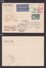 HUNGARY 1932, Registered postcard Budapest to Brazil via Graf Zeppelin