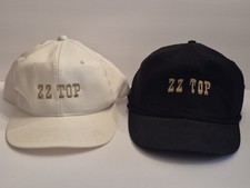 LOT OF TWO VINTAGE ZZ TOP HATS : WHITE AND BL...