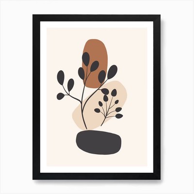 Abstrakter Baum Kunstdruck gerahmt Wandbild Poster Leinwanddruck Bild
