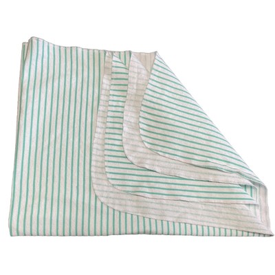 Carter's Green White Striped Receiving Blanket Flannel Swaddle Cotton