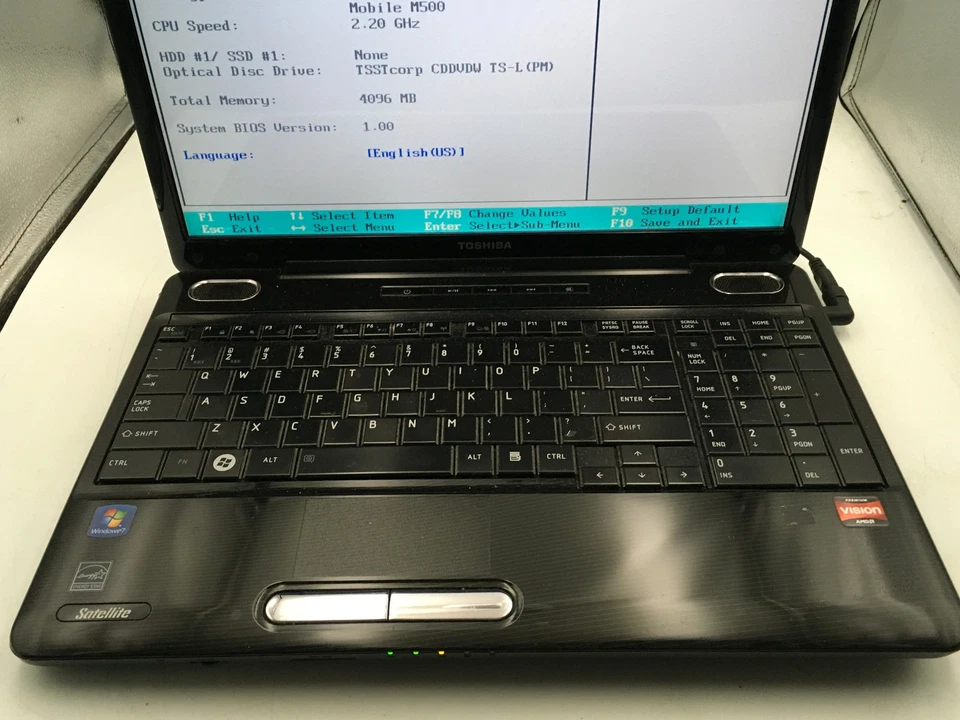 TOSHIBA SATELLITE L505D GS5990 -BOOTS TO BIOS- INTEL CORE 2 DUO-4GB RAM-READ- BB - Image 3 of 4