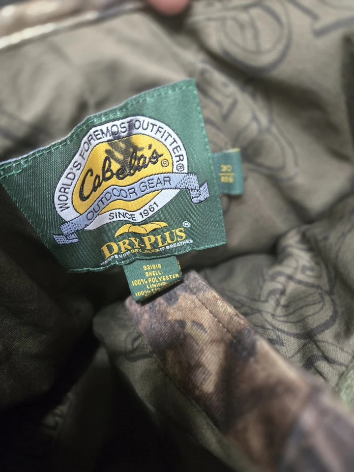 Cabelas Dry-plus Camo Scent Lok Hunting Pants Sz 30 - Image 2 of 4