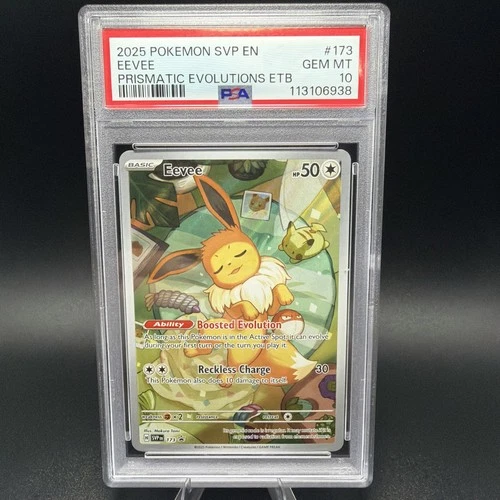 POKEMON 2025 Prismatic Evolutions ETB EEVEE Full Art SVP En #173 PSA 10