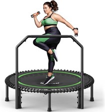 450/550LBS Mini Rebounder Trampoline for Adults with Bar, Fitness Trampoline wit