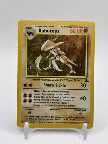 Kabutops 9/62 Rare Fossil Pokemon Unlimited Holo Surface Issues 