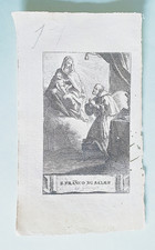 stampa incisione d'epoca da libro s.franco di sales fine '700