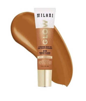 Milani Glow Hydrating Skin Tint Medium to Dark Liquid Foundation Dewy Sealed