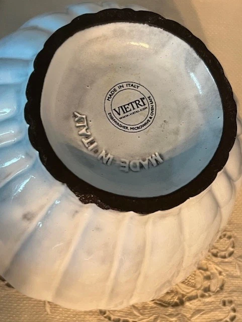 Cuenco para servir Vietri Incanto a rayas borde festoneado 7,5"x4" Italia Foto 3 de 4