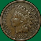 1889 Indian Head Cent Choice Very Fine VF+ Coin #40685