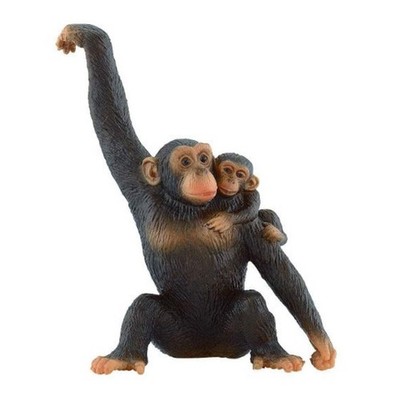 Bullyland Chimpanzee With Baby Animal Figure 63594 NEW IN STOCK