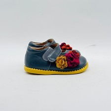 Livie Luca Shoes Girls 4C Gray Leather Mary Jane Flower Ballet Flats Casual