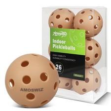 Indoor Pickleball Balls 6 Pack of 26 Holes Pickleballs Brown Indoor Picklebal...