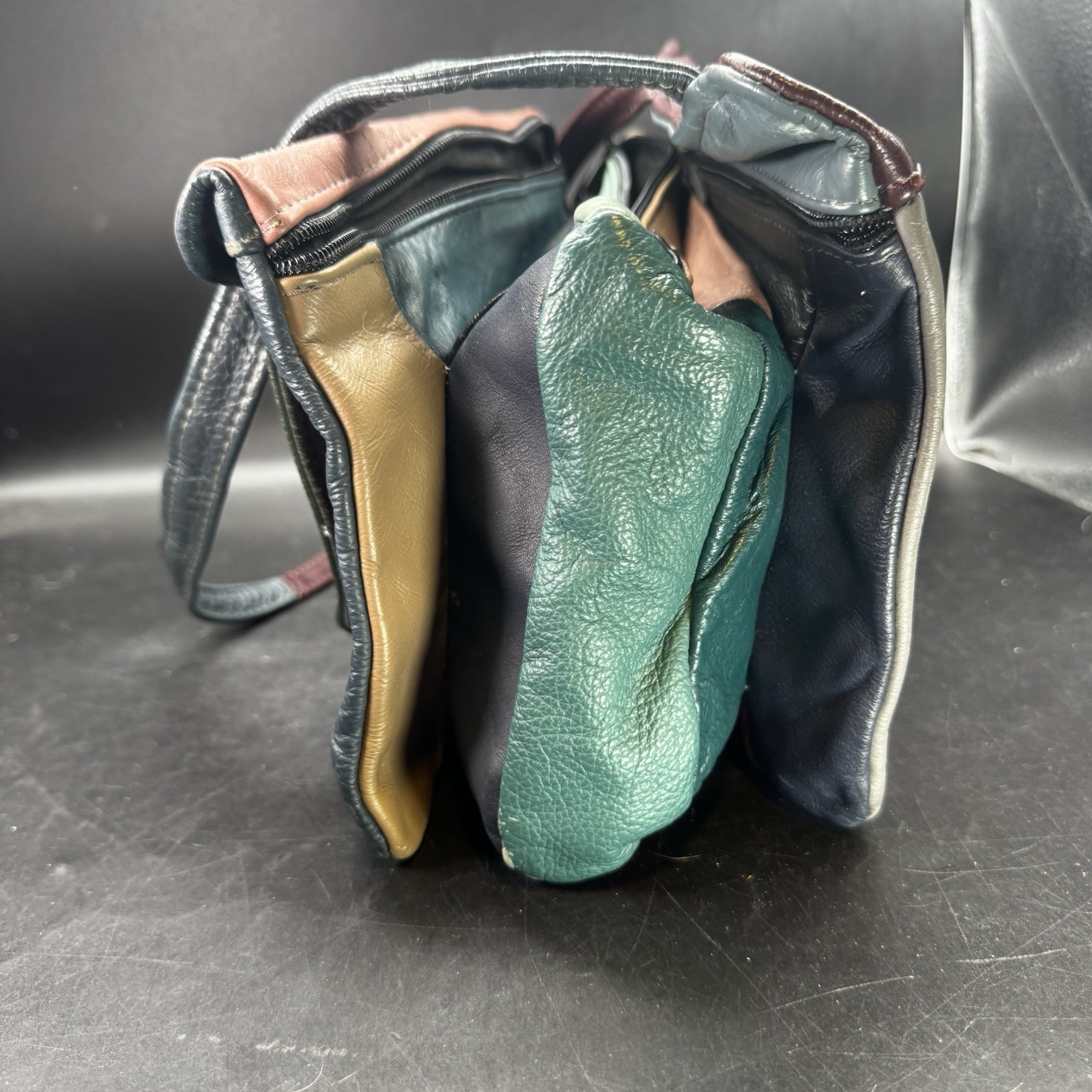 Multicolor Leather Patchwork Shoulder Purse Bag D… - image 23