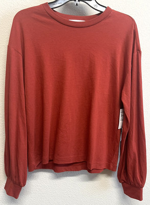 TREASURE & BOND Balloon Long Sleeve Shirt Size S Top Rust Ochre NEW