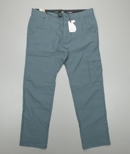 Prana Zion II Stretch Slim Fit Grey Blue Tapered Leg Pants Size 36x30 DWR