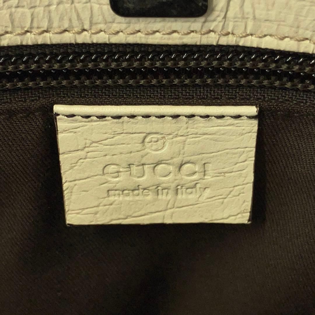 GUCCI GG Supreme Canvas Tote Bag Beige Leather Handle A4 Storage Pre-owned thumbnail 14