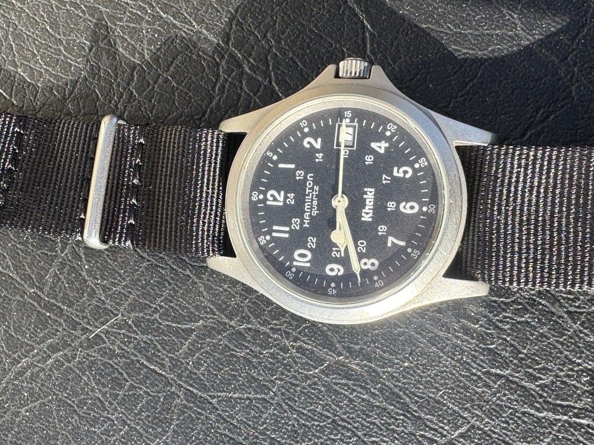 1990s Vintage Hamilton Khaki Quartz Date Watch 9821C | eBay