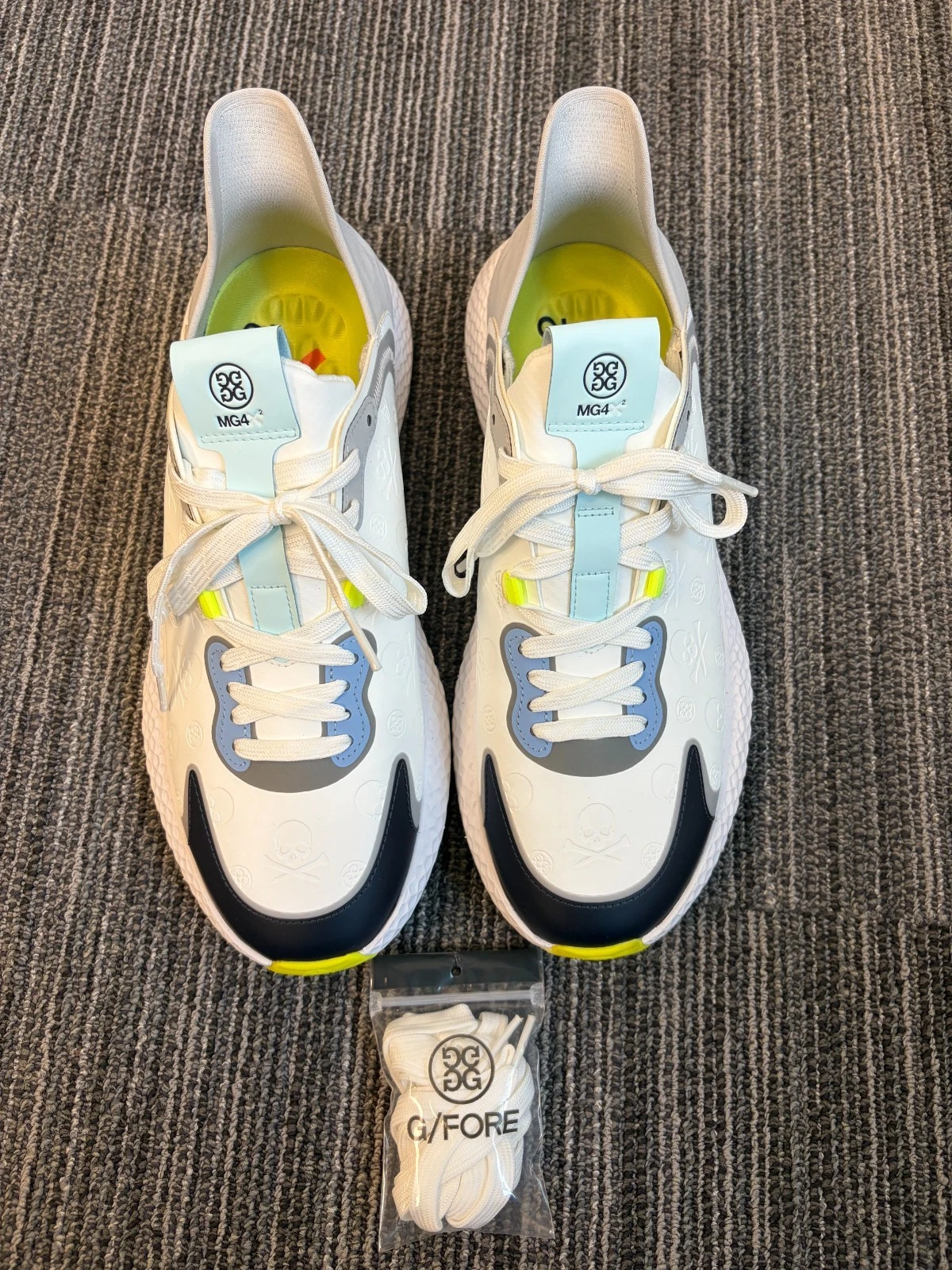 G/Fore MG4X2 Debossed Skull & Tees Golf Shoes Mens Size 10.5 US Waterproof White