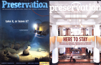 PRESERVATION MAGAZINES 1999 & 2022 DEEP WATER SHIPWRECKS NYC WEEKSVILLE CENTER