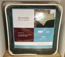 Home Classics Natural Down Comforter Reversible 525 Fill Power King Green New