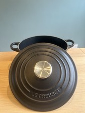 Le Creuset Cast Iron Round Casserole 20 Satin Black - Pristine Condition
