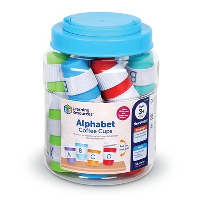 Learning Resources Alphabet Coffee Cups, Ages 3+, Alphabet Toys for Preschool Le