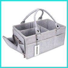 Baby Diaper Caddy Organizer with Handle - Gender Neutral Nursery Storage Bin ...