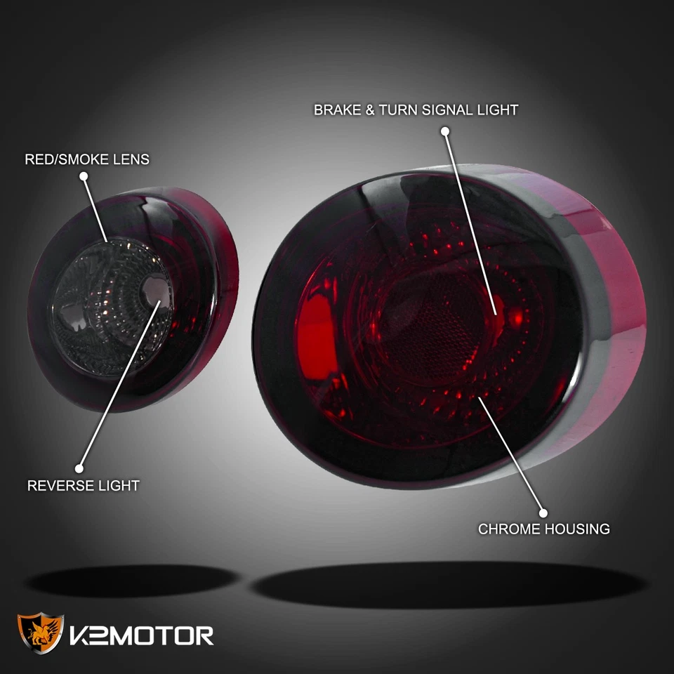 Smoke Fits 2005-2010 Chevy Cobalt 2Dr Tail Lights Stop Brake Lamps Left+Right - Image 3 of 4