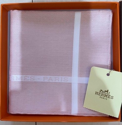 Hermes Pink Striped Handkerchief