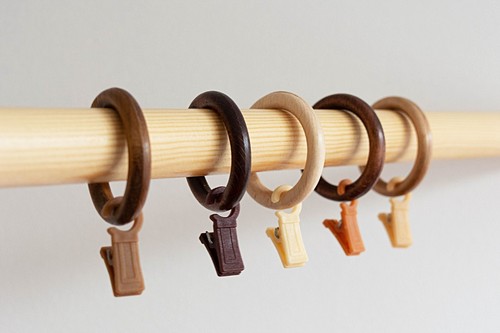 Wooden Curtain Rings With Hooks Natural Wood Pole Rod Rings 38 mm Curtain Rings - Picture 20 of 29