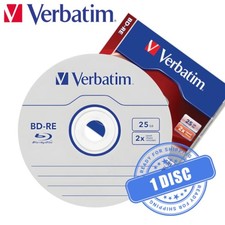 Verbatim Blank Blu-ray Media 25GB BD-RE 2x Rewritable BD Re-Writable - 1 Disc