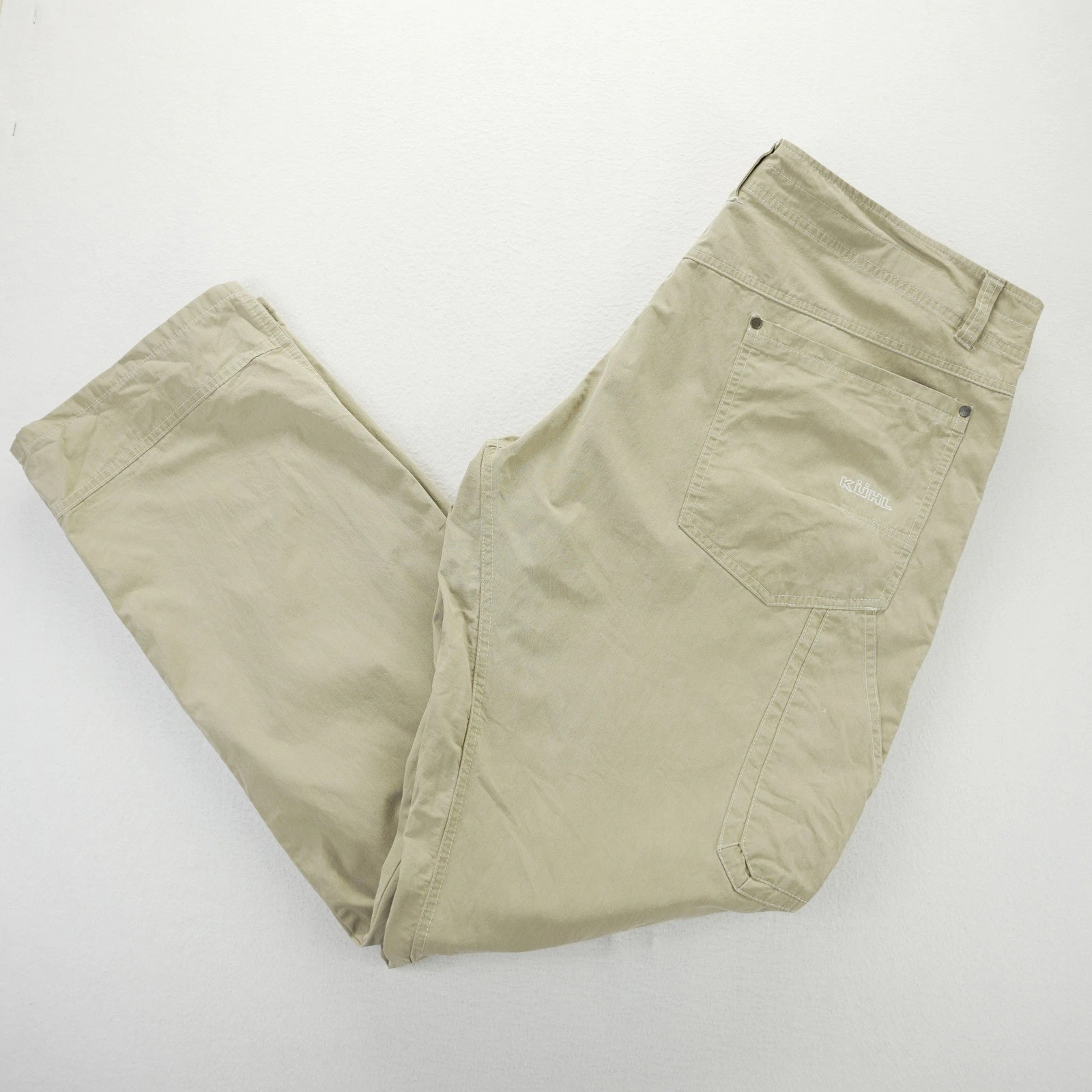 Kuhl Free Revolvr Men Khaki Tan Outdoor Hiking Pants 40x34 Regular Fit Technical