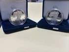 2 American Eagle Proof Coins With COA/BOX 2017-2018
