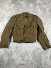 Vintage 1944 WW2 US Army Olive Green Wool Ike Field Jacket Mens 38R Rare