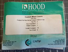 NEW Hood 51051D7144 Prosthetic Sock 5 PLY 100 VIRGIN WOOL Size 7" x 14" Size 1