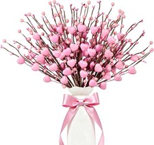 Valentine's Day Gifts 24 Pack Valentines Day Decorations 17 Inch Pink Heart Pick