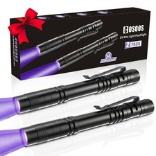 COSOOS 2 UV Black Light Flashlight, 2 Pack 395nm Mini Pen 2 Pack,