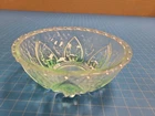 Vintage Uranium Glass Bowl Vaseline Green Depression Style Decor Serving