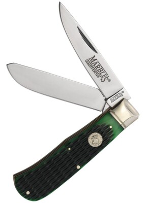 Marbles Jumbo Trapper Pocket Knife Stainless Steel Blades Jigged Bone Handle