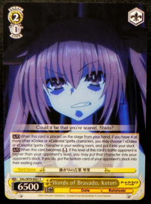 Weiss Schwarz Date a Live DAL/W79-E021 C Words of Bravado, Kotori ENGLISH