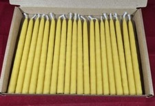 20 x 100% beeswax HAND DIPPED TAPER CANDLES in box ECO-FRIENDLY size: 14cm x 1cm