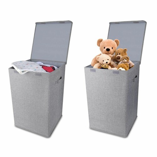 100L Wäschekorb mit Deckel Wäschesammler Wäschebox Waschekorbsammler Wäschetruhe - Bild 10 von 20