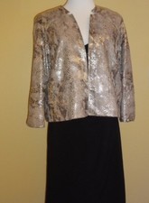 St. John Couture 100 Suede Snake Print Purplish Metallic Jacket/Blazer size 10