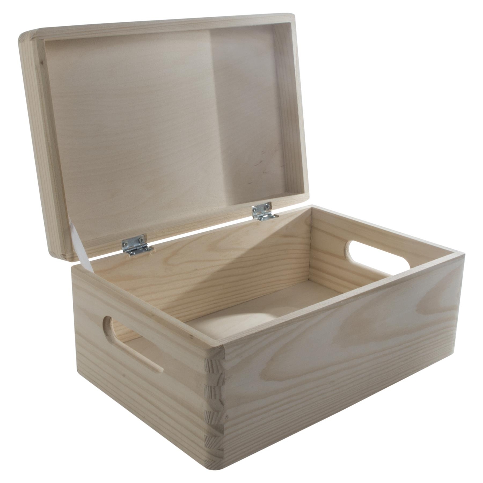 Wooden Storage Box Keepsake Trinket Chest Solid Hinges Lid Holding Strip | Plain
