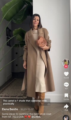 camel様　確認用 NWT ZARA DOUBLE FACE WOOL COAT ZW COLLECTION DARK CAMEL S