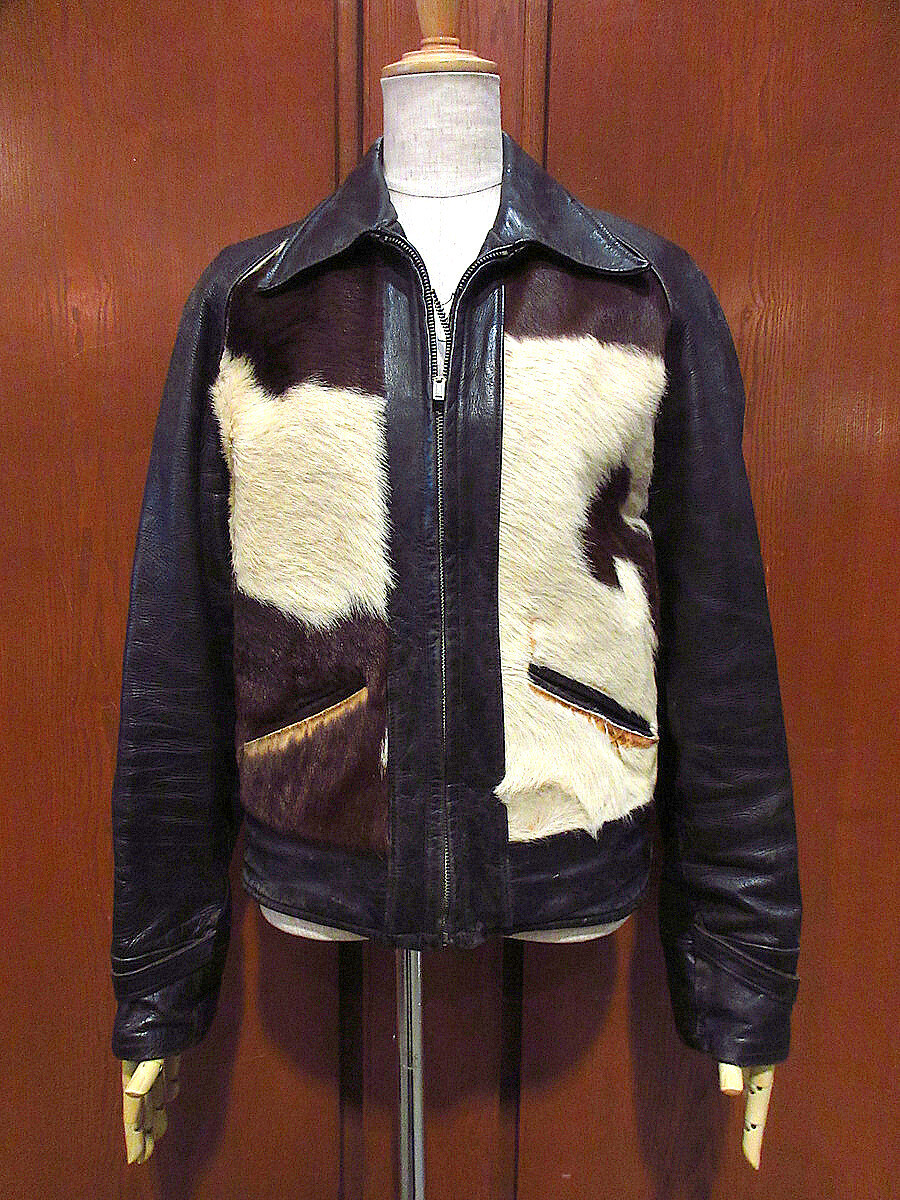 Vintage 1930s THE TEXAN by SPORT TOGS Leather Jacket Black