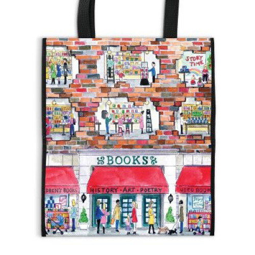 Michael Storrings A Day at the Bookstore Reusable Shopping Bag by Galison