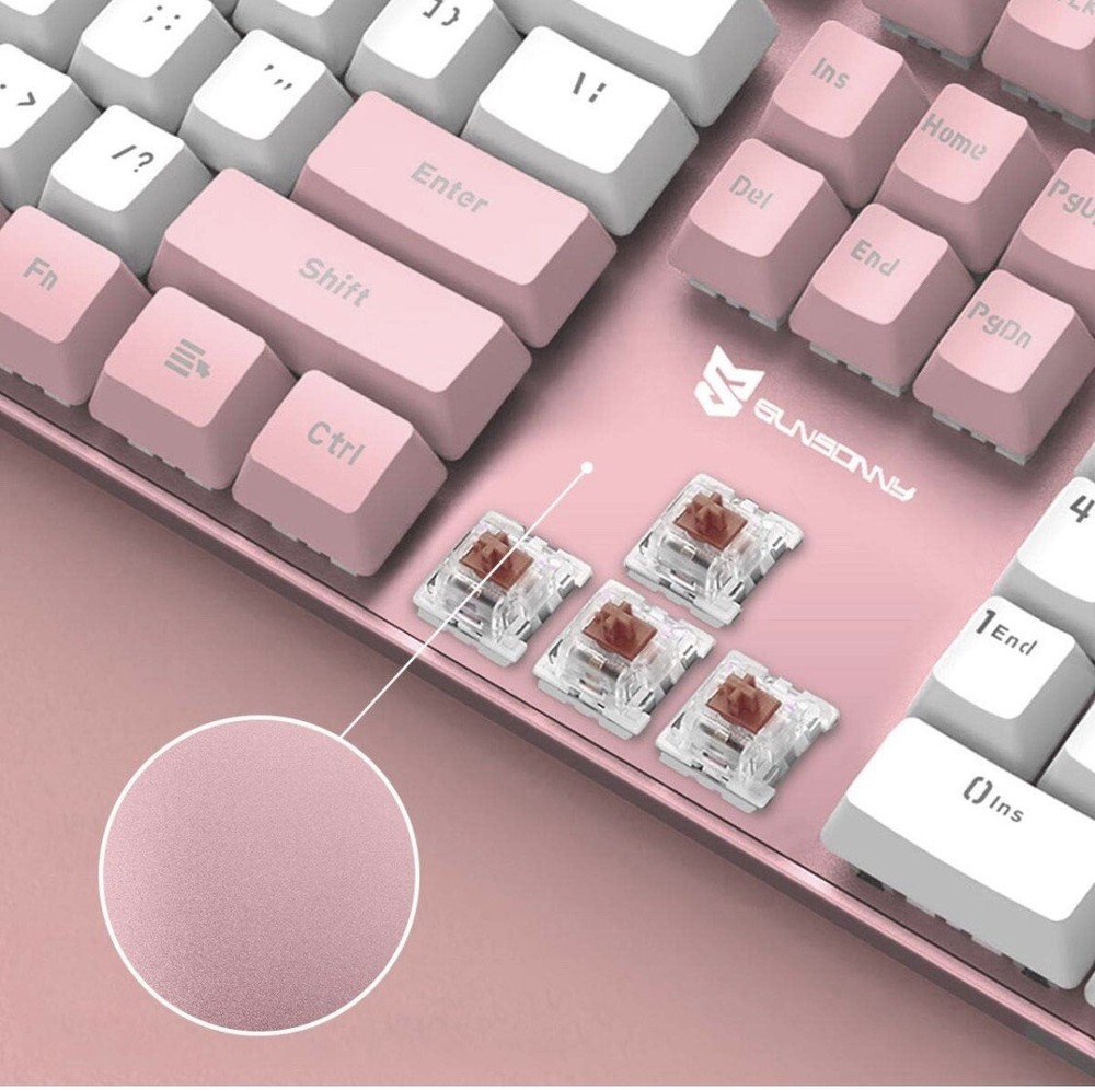 Merdia Wired Mechanical Gaming Keyboard with Durable White Backlight for Enhanced Gaming Performance and Style